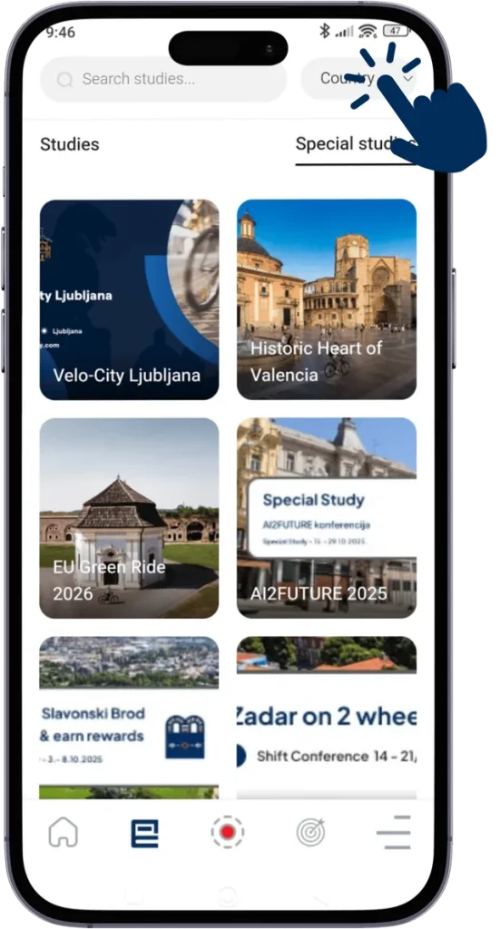 Bikademy app list of Studies and Special Studies